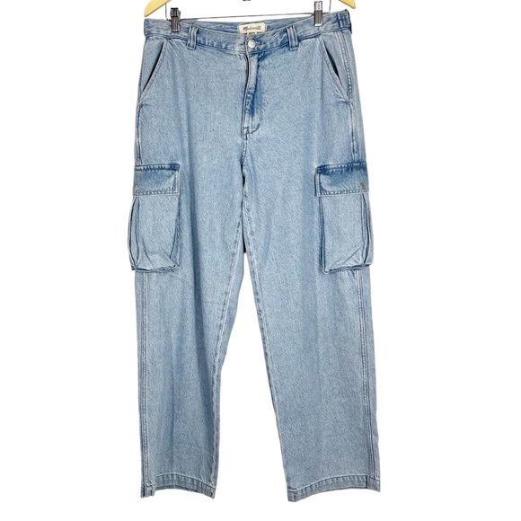 MADEWELL Low Slung Cargo Wide Leg Light-wash Loose fit Jeans 29 - Picture 2 of 11
